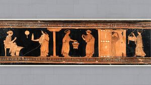 DTAG - Red-figure pyxis scene of women in the house.jpg