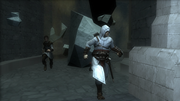 Maria and Altaïr escaping the collapsing Archive