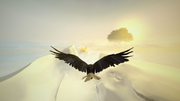 Ratonhnhaké:ton in the form of an eagle