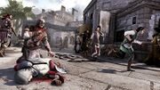 The Barber fleeing after killing the Executioner, who had just assassinated the Prowler
