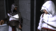Altaïr discussing the situation on Cyprus with Jabal