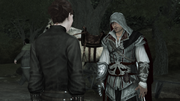 Ezio speaking with Amelia after the race