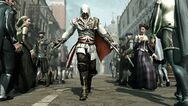 Ezio in public with his Hidden Blades.