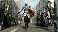 Ezio in public with his Hidden Blades.