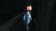 Ezio following the guards