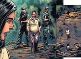 Sanchez confronting Charlotte with his men