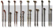 Concept art of various scepters