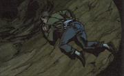 Vernon lying on the bottom of the well, dead