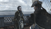 Samuel Smythe talking with Haytham Kenway