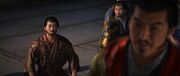 Nobunaga expressing his dissatisfaction with his son's actions in Iga