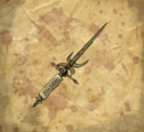 The short sword found near the victim.