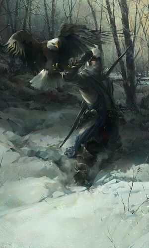 Concept art of Connor holding an eagle.jpg