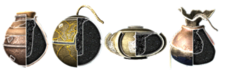 The thunder bomb's various casings