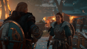 Sunniva introducing Eivor to the brawling activity
