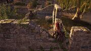 Kassandra sneaking up on a Follower of Ares
