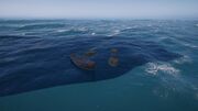 The surface above the shipwreck
