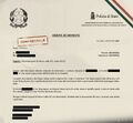 The roadblock order at Grosseto, Italy.