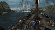 The Aquila approaching the mines