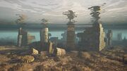 The ruins underwater