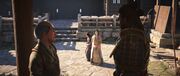 Nobutsuna and Nene visiting Yasuke before his departure