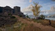 Kassandra approaching Dystos Fort