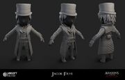 Uncolored 3D model of Jacob Frye
