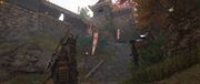 Yasuke outside Takeda Castle