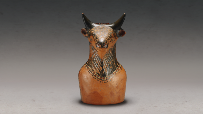 File:DTAE - Minotaur head-shaped aryballos.png