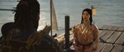 Yasuke meeting Oichi at the docks