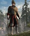 Alpha-stage render of the Colonial Assassin outfit in-game