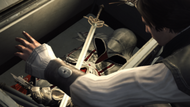 Ezio inheriting his robes and weapons.