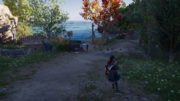 Kassandra approaching the second clue location