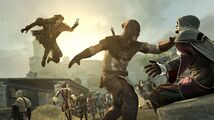 The Executioner assassinating the Prowler whilst the Noble jumps down in a attempt to assassinate the Executioner.
