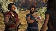 Kassandra discussing with Lykaon and Agave