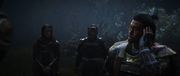 The earless samurai demands the two ninja bleed to death