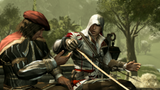 Ezio giving control of the carriage to Leonardo.