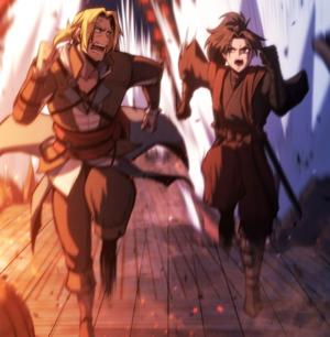 ACFT - Edward and Saito escaping Sun's gambling ship.png