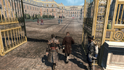 Franklin and Shay arriving at the Palace of Versailles