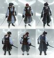 The Privateer's customization options, viewed from the front and back