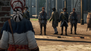 Aveline observing the butler