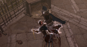 Ezio assassinating the Baron
