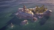 The island of Triton where the statue of Poseidon was located
