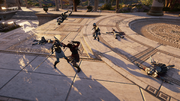 Kassandra fends off the Isu attackers