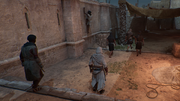 Basim following the rebels