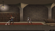 A Guard Captain cornering Ezio