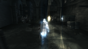 Ezio following the conspirator