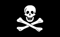 The traditional "Jolly Roger" of piracy.