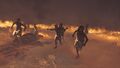 Villagers on fire go berserk and attack the Siwan.