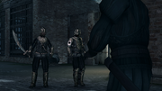 Guards at the barracks gate
