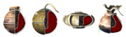 The blood bomb's various casings